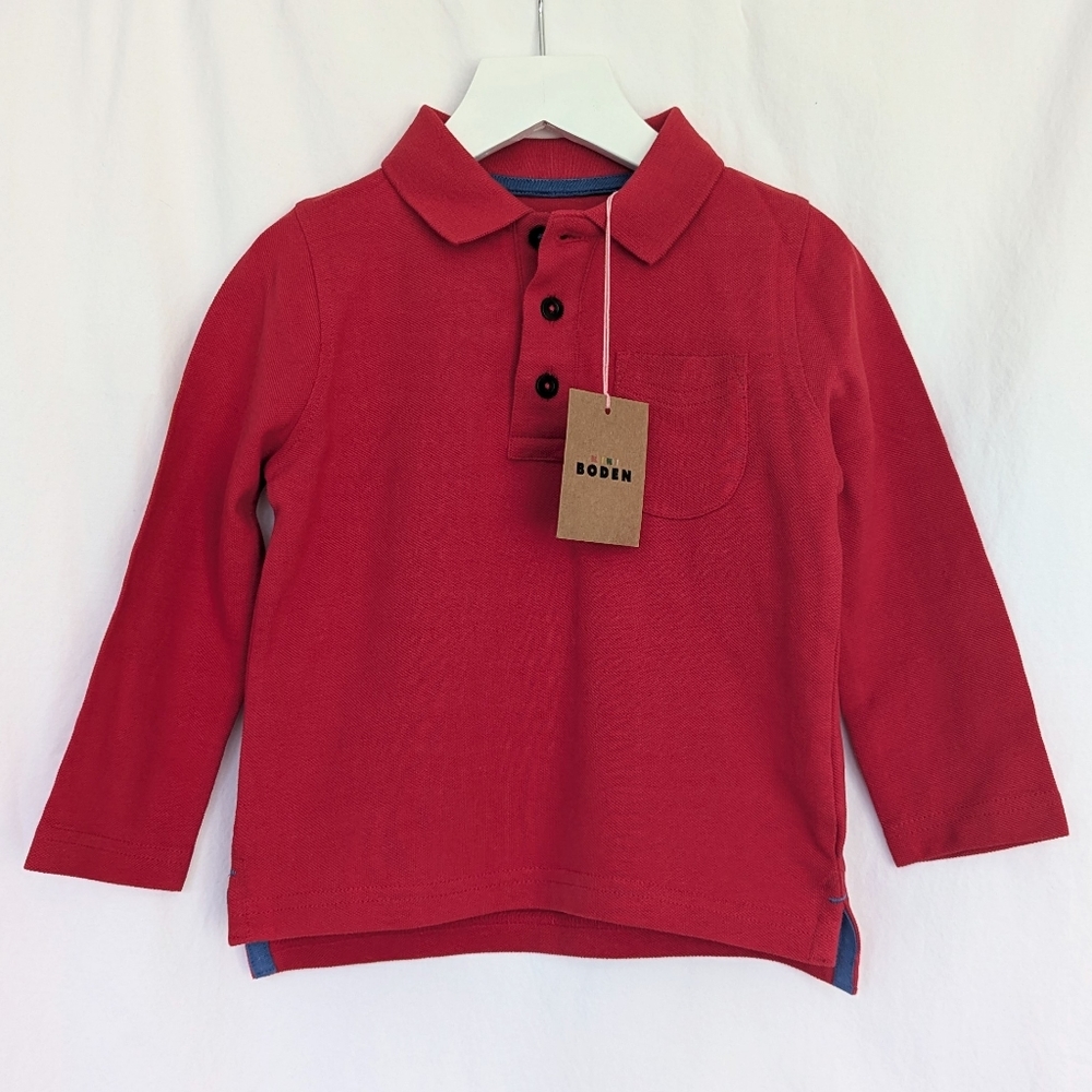 Mini Boden | Long Sleeve Pique Polo | 2-3Y or 98cm